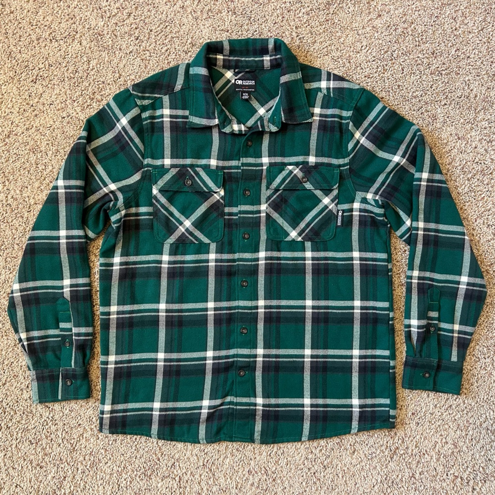 Outdoor Research Men's Feedback Flannel Medium Monstera Plaid
